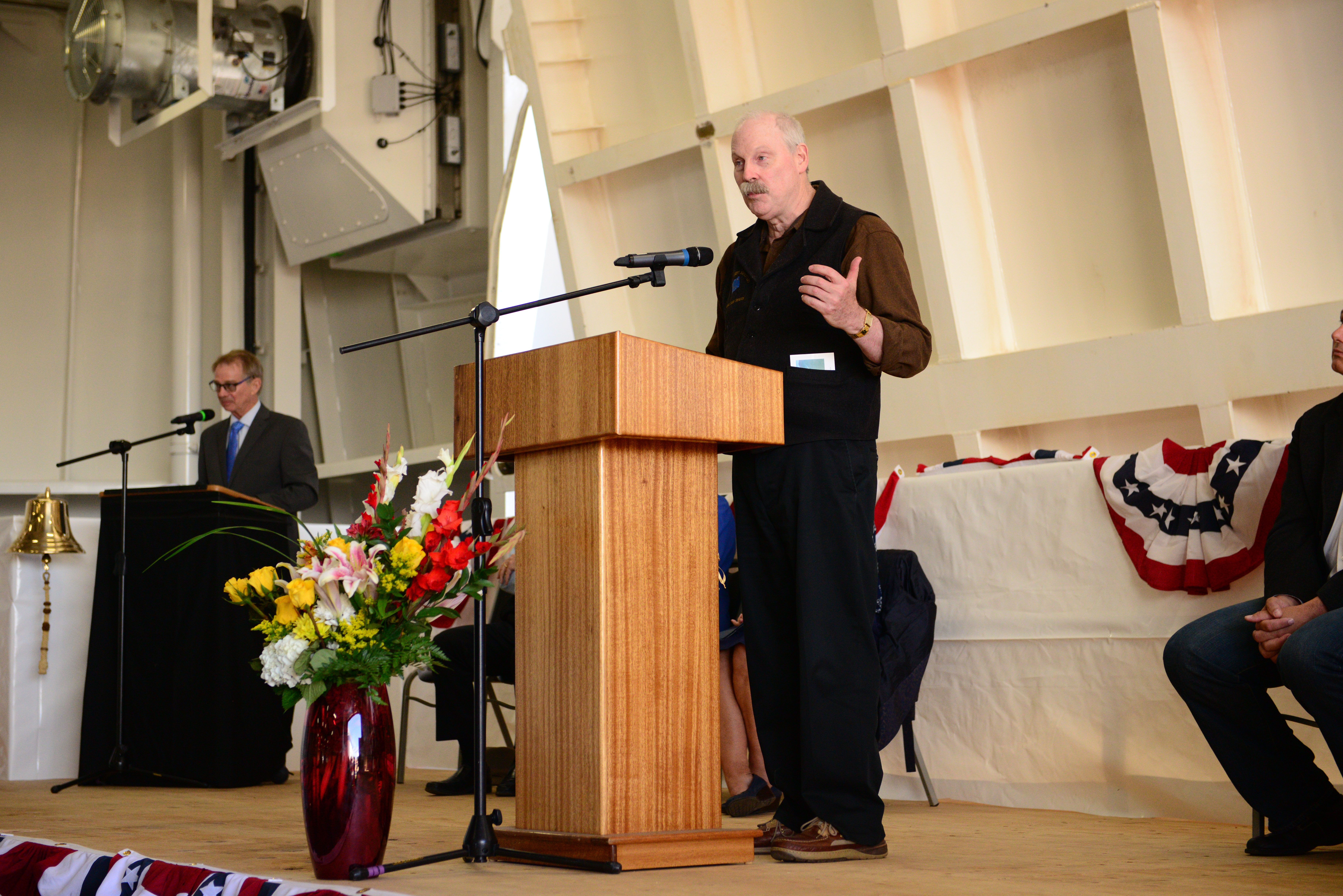 Senator Stedman speaking at the M/V Tazlina christening. Photo Credits - Office of Governor Walker