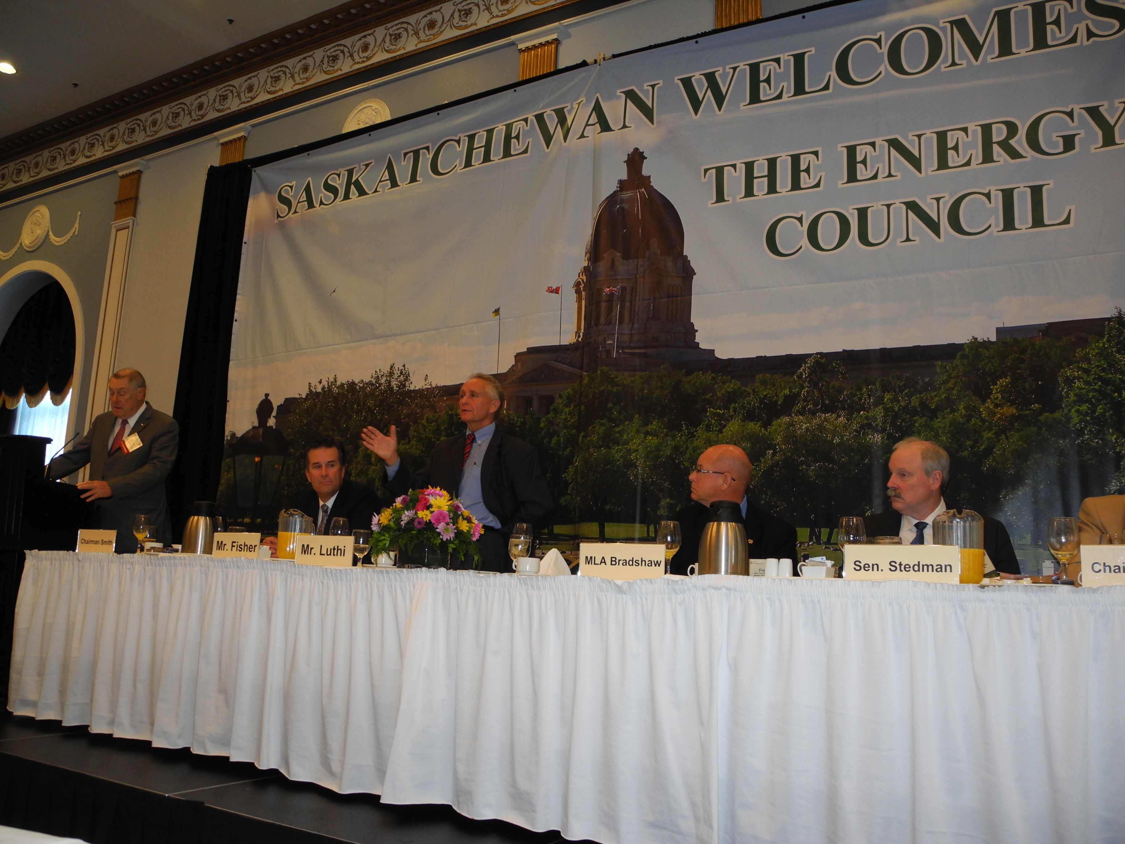 Senator Stedman and other panelists attending the Energy Council meeting