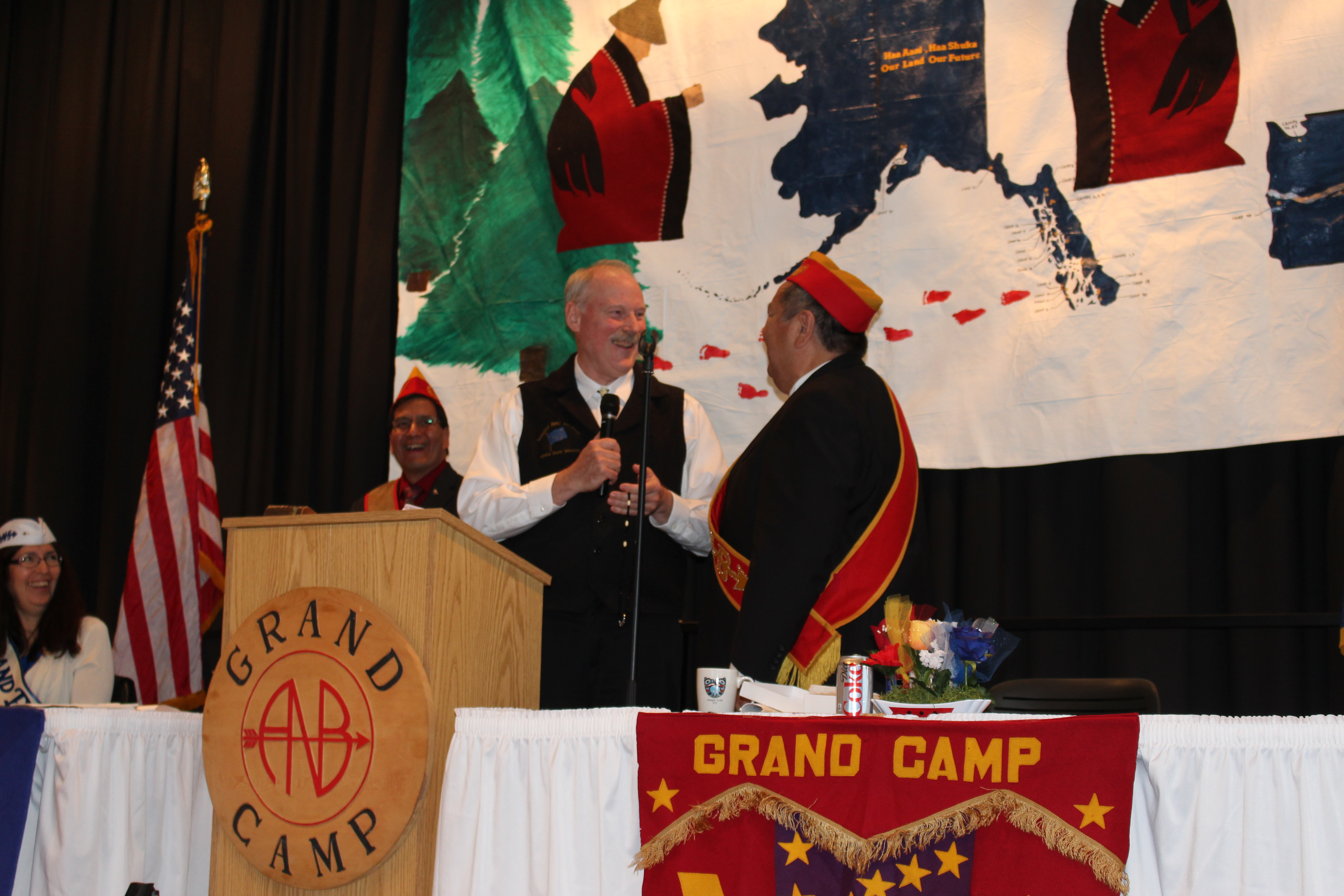 Senator Stedman pictured with Brother Wes Morrison during the ANB/ANS Grand Camp Convention.