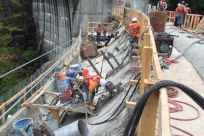 New construction at the Swan Lake Dam.