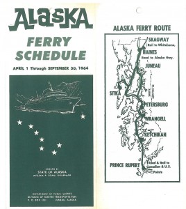 Historic ferry schedule from 1964